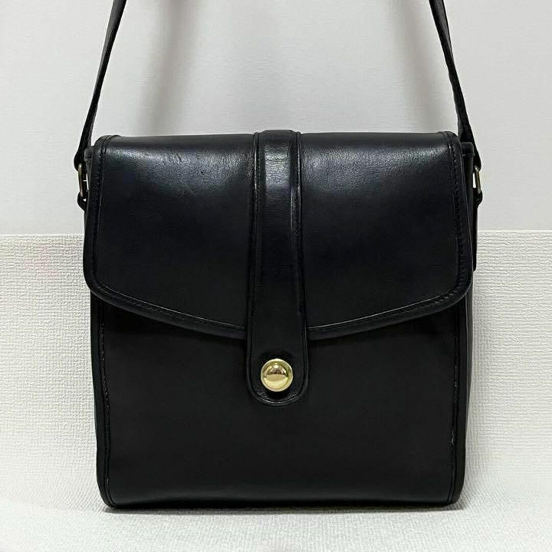 USA OLD Coach Leather Shoulder Bag with Hook Closure #QY7B1G