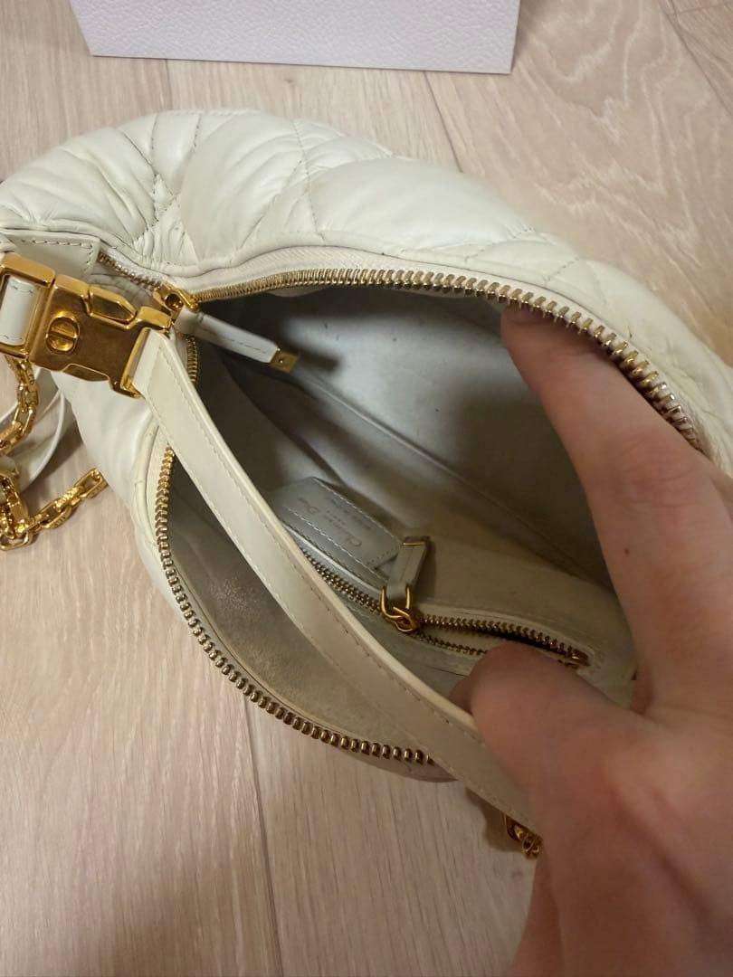Dior Nomad Pouch Cannage Shoulder Bag for Women, White #QYBF3Y