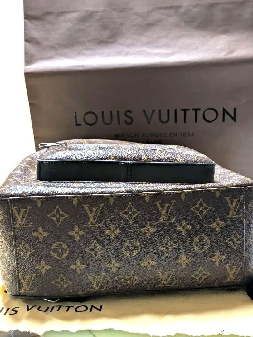 LOUIS VUITTON Josh Backpack Monogram Macassar Black Brown #QYJXR2
