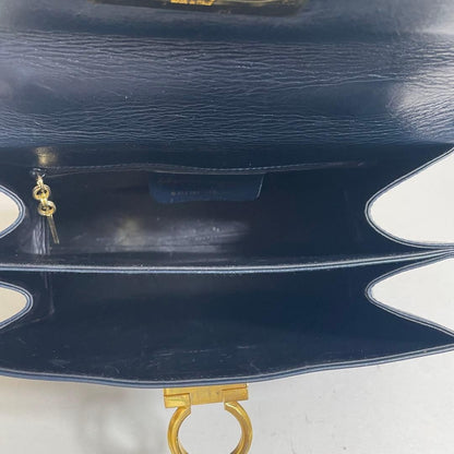 FERRAGAMO 2603-165 Ferragamo 2-Way Handbag, Navy, Gancini #QYGQPA