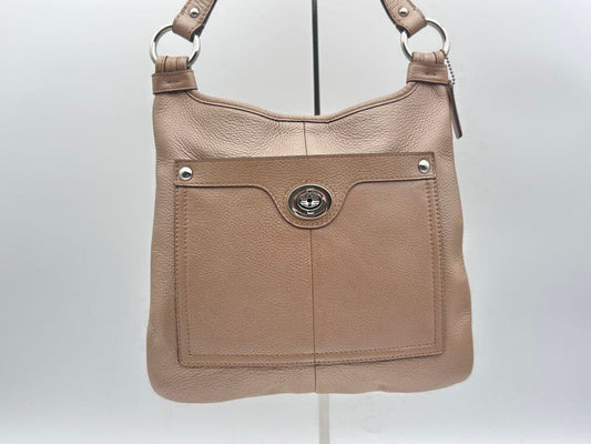 COACH Leather Shoulder Bag (Beige) #QYDXT5