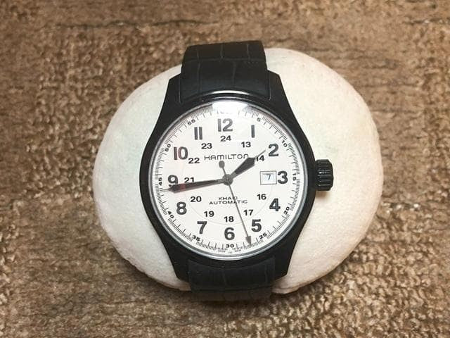 Swiss Hamilton Khaki Field Automatic Watch with Winding Rubber Strap #PGELWU