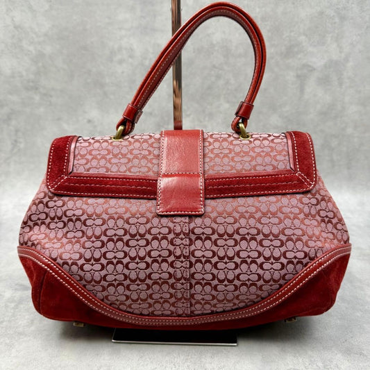 COACH Soho Handbag, Suede, Red, 7078 #QYHDXH