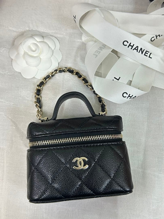 CHANEL Chime Mini Bag in Caviar Skin Black #QY0P37