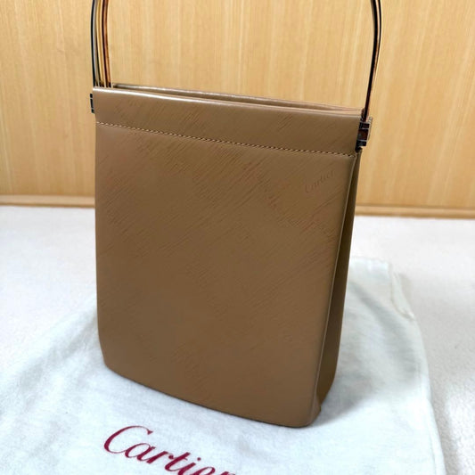 Cartier Trinity Leather Handbag Beige Gold Hardware #QY3HCK