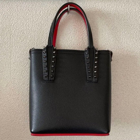 Christian Louboutin Mini 2-Way Black Leather Shoulder Bag W16 H17 Women #QY12ON