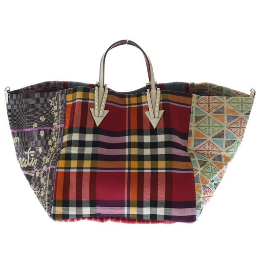 CHRISTIAN LOUBOUTIN Manila Cabas Denim Tote Bag Handbag Multicolor 31851 #QY8KO5