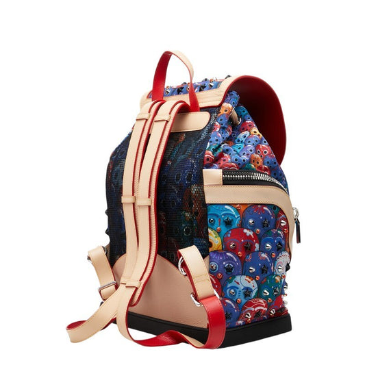 Christian Louboutin Explorer Funk Skull Backpack, Multicolor Nylon #QY1ABS