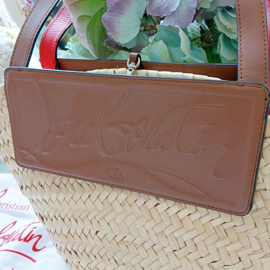 Christian Louboutin Leather Basket Bag Shoulder Bag with Logo #QYKD1L