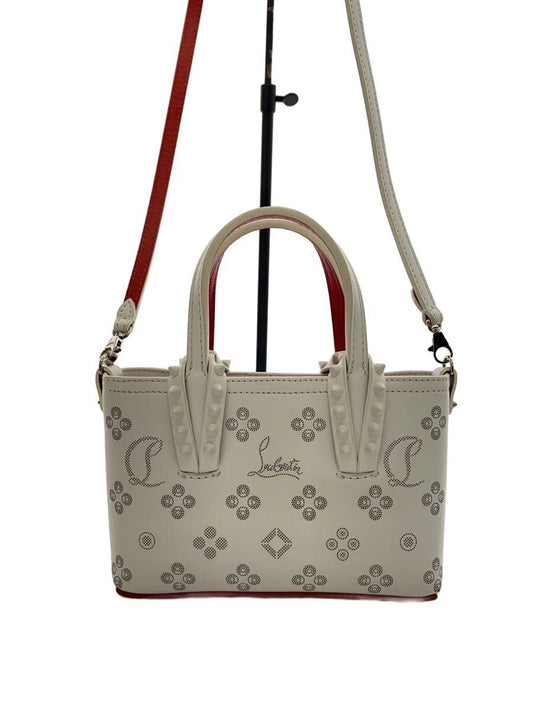 Christian Louboutin Cabata E W Nano Shoulder Bag, Leather, White, All-ov #QYESFN