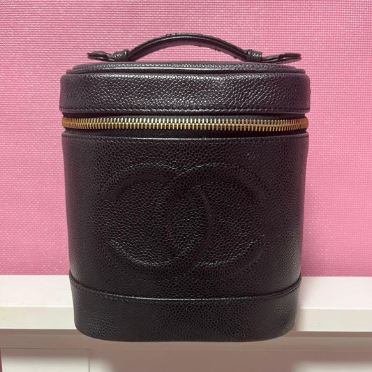 CHANEL Caviar Skin Vanity Bag, Black #QY00V2
