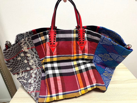 Christian Louboutin Canvas x Satin Manila Kaba Tote #QY1PV4