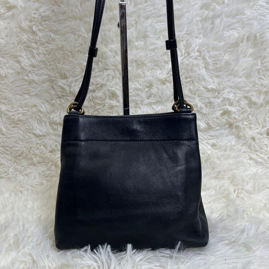 COACH Old Coach Shoulder Bag, Leather, Black #QY1APA