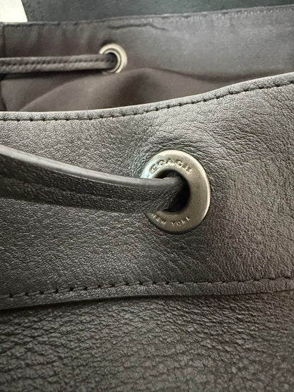 COACH Black High Genuine Leather Backpack #QYINQQ