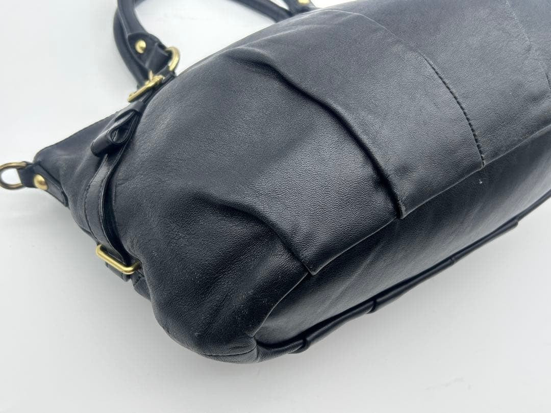 Y2K Coach Black Leather Handbag Mini Boston #QY1XRE