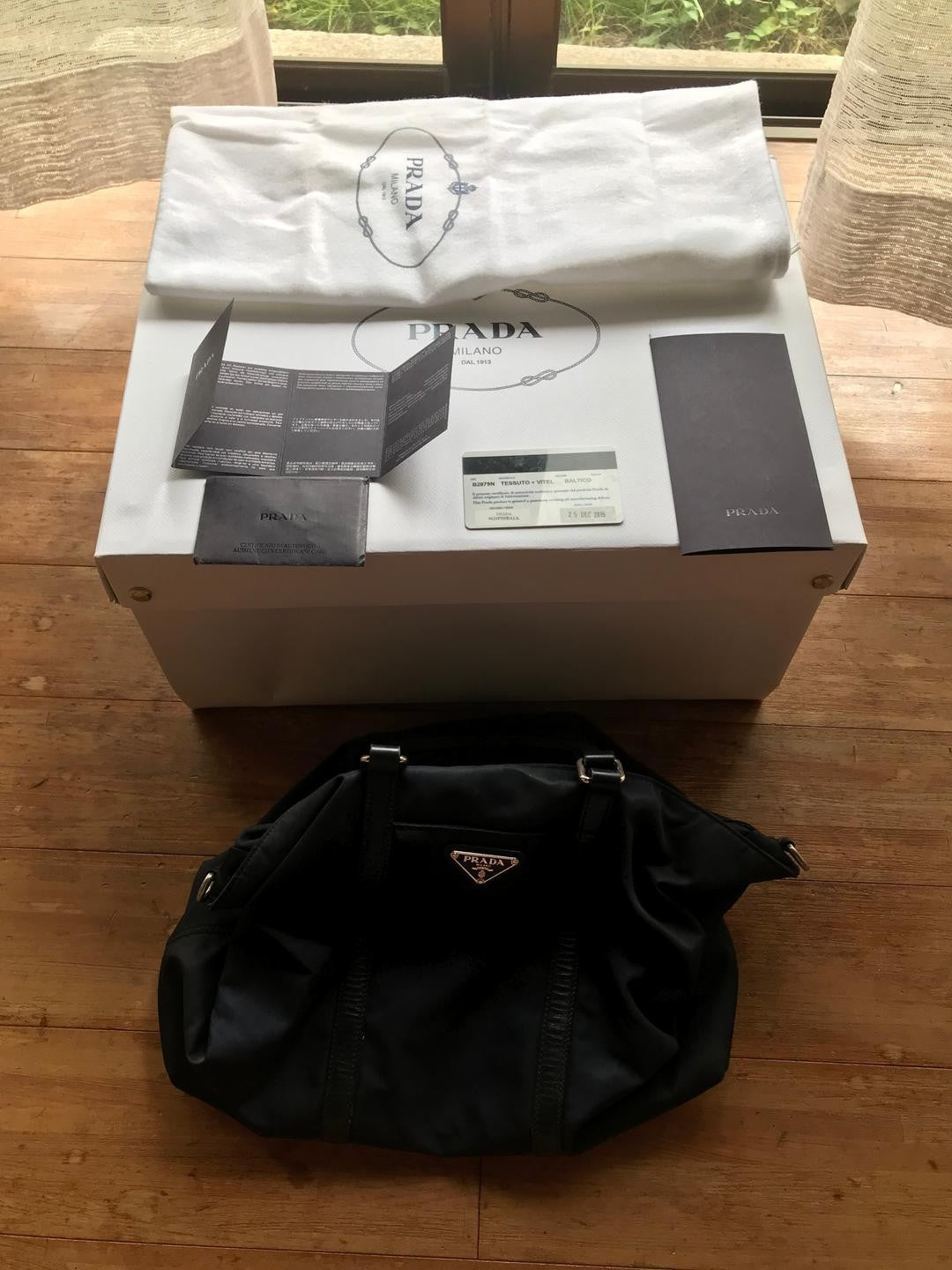PRADA TESSUTO+VITELLO BALTICO TU bag #QYKD92