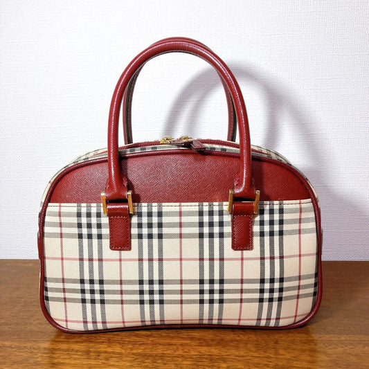 BURBERRY handbag, Nova check pattern, red #QYI9KZ