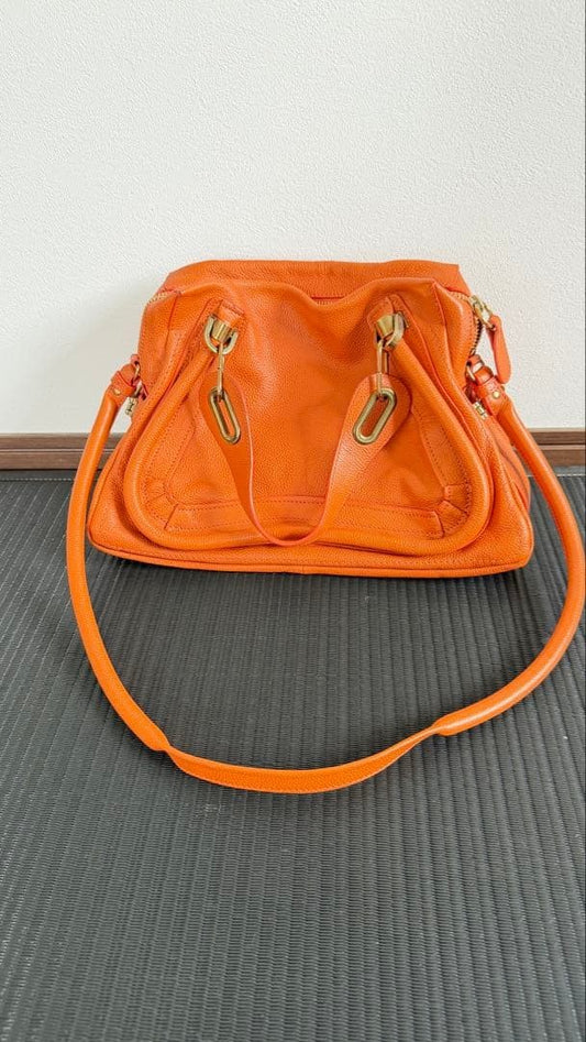 Chloe Paraty 2-Way Handbag, Orange #QYCFLL