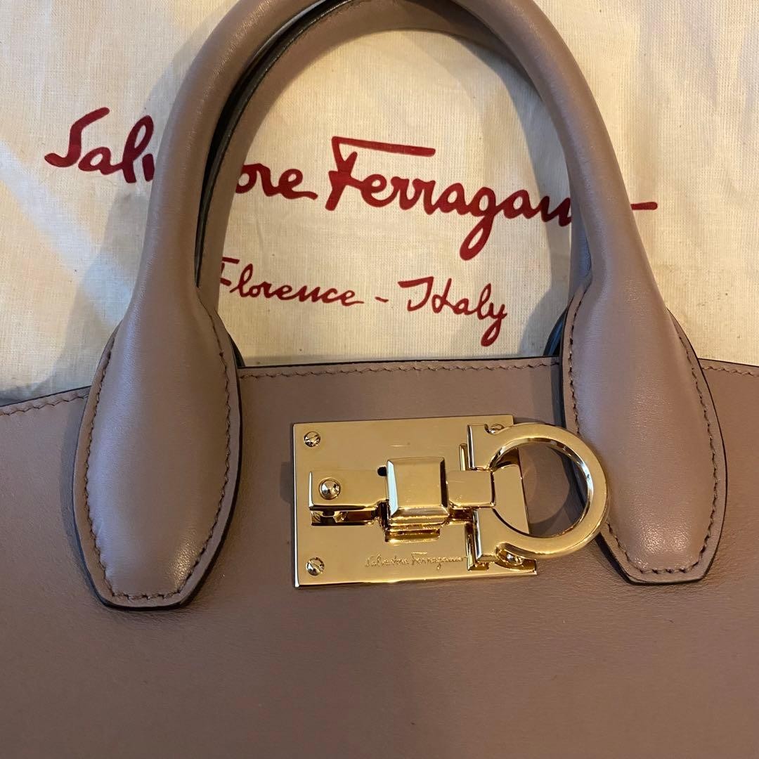 Salvatore Ferragamo Studio Gray Pouch #QYIA68