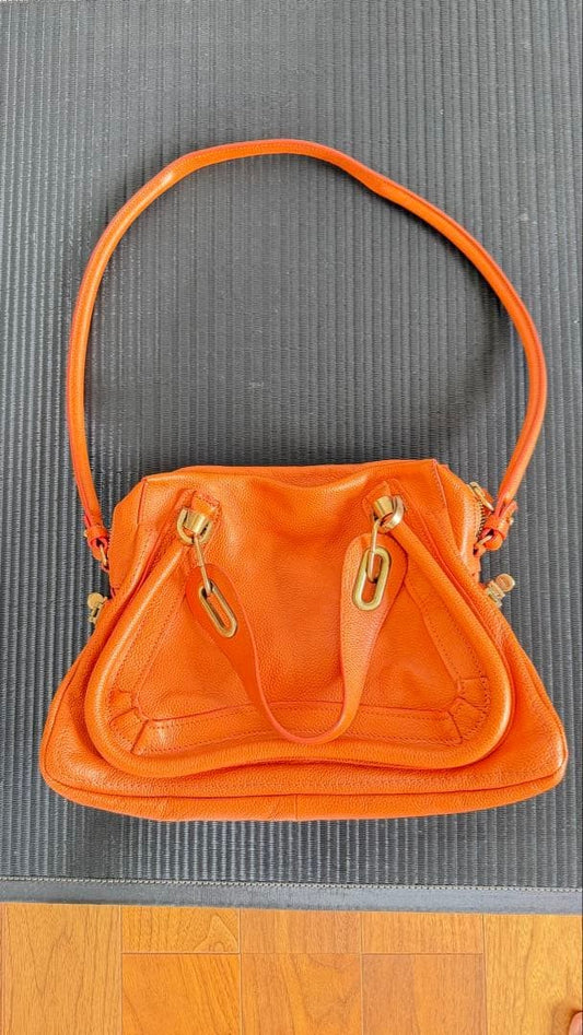 Chloe Paraty 2-Way Handbag, Orange #QYCFLL