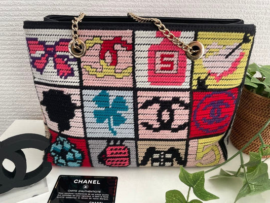 CHANEL Icon Motif Chain Bag Coco Mark Multicolor #QY31U2