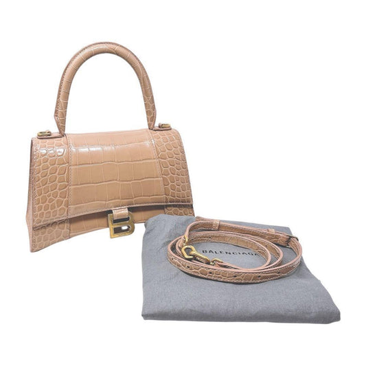 Balenciaga Hourglass Top Handle Small Bag, Pink Beige #QY3GOG
