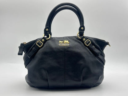 Y2K Coach Black Leather Handbag Mini Boston #QY1XRE