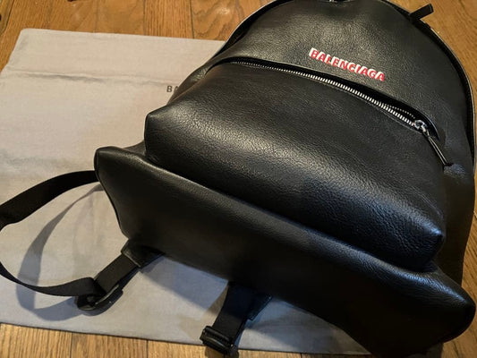 BALENCIAGA Leather Backpack Black #QY1IQX