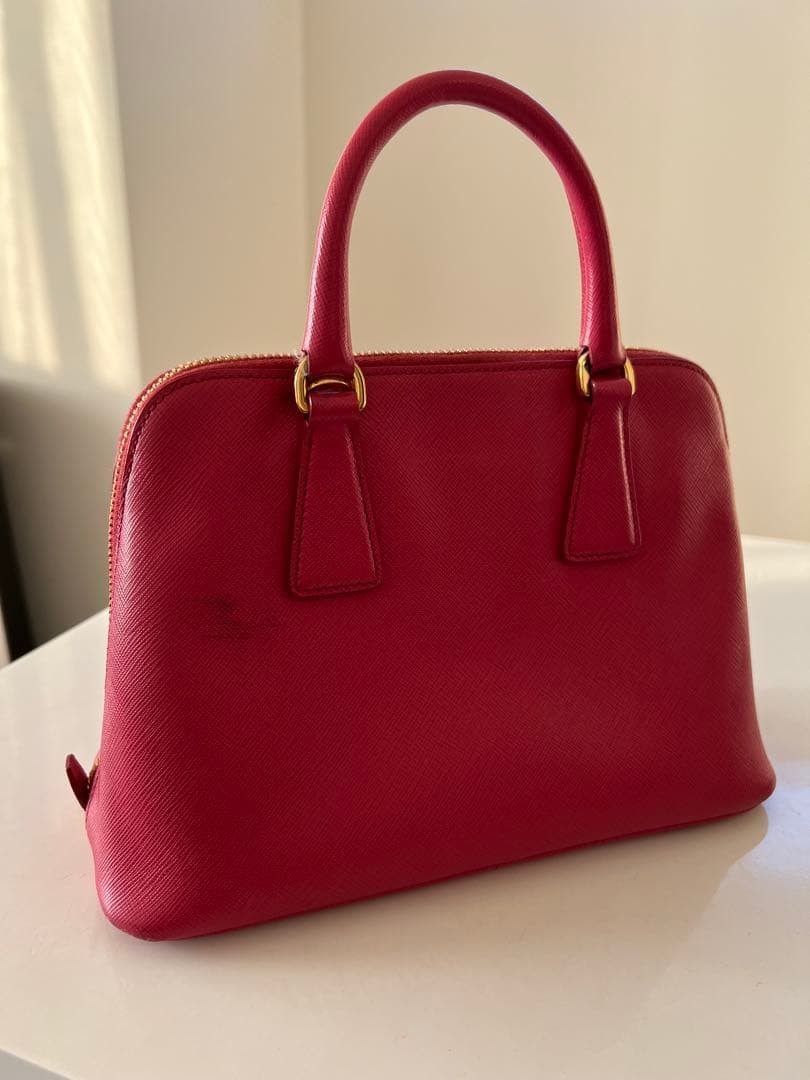 PRADA Saffiano Leather Handbag, Red #QYFVS4