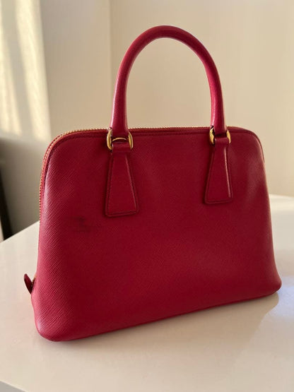 PRADA Saffiano Leather Handbag, Red #QYFVS4