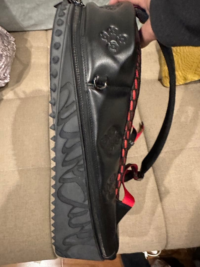 CHRISTIAN LOUBOUTIN Backparis Backpack Black Calf Leather Italy #QYI8FF