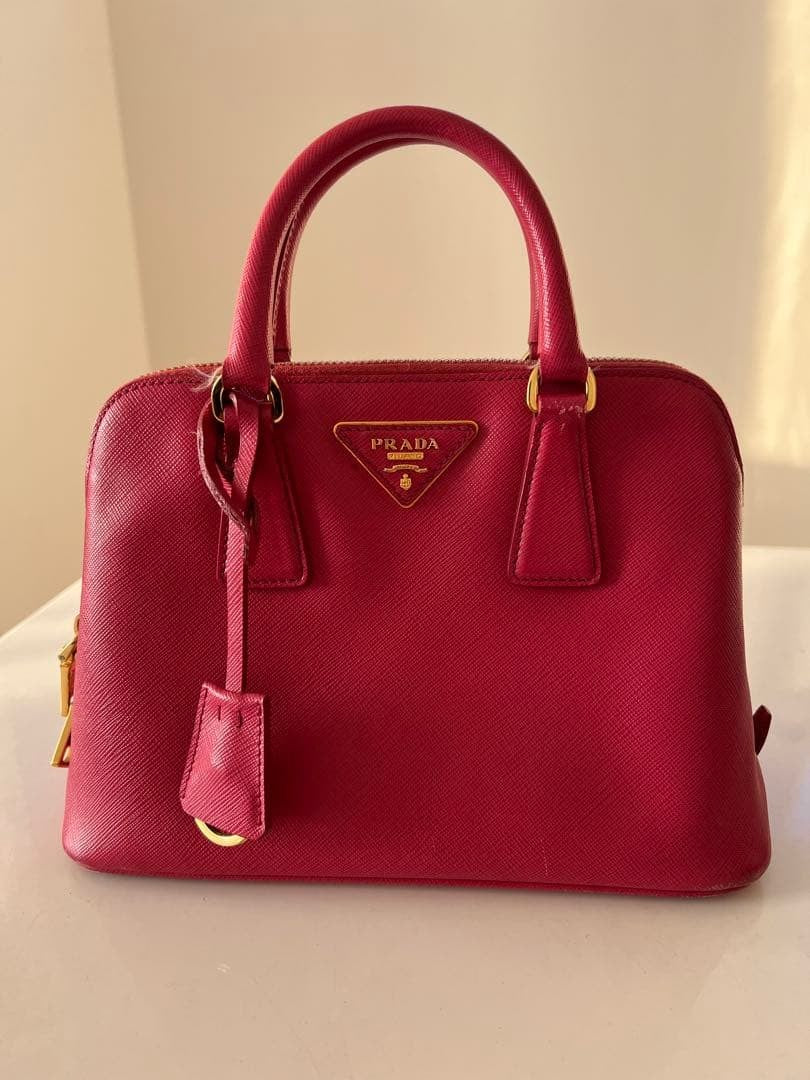 PRADA Saffiano Leather Handbag, Red #QYFVS4