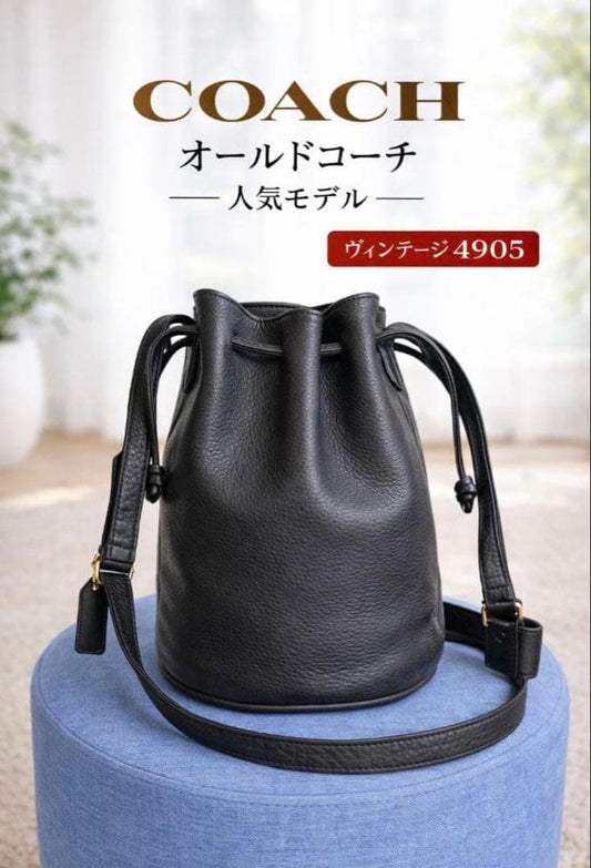 COACH Old Coach Drawstring Shoulder Bag, Black, Classic #QYF0PE
