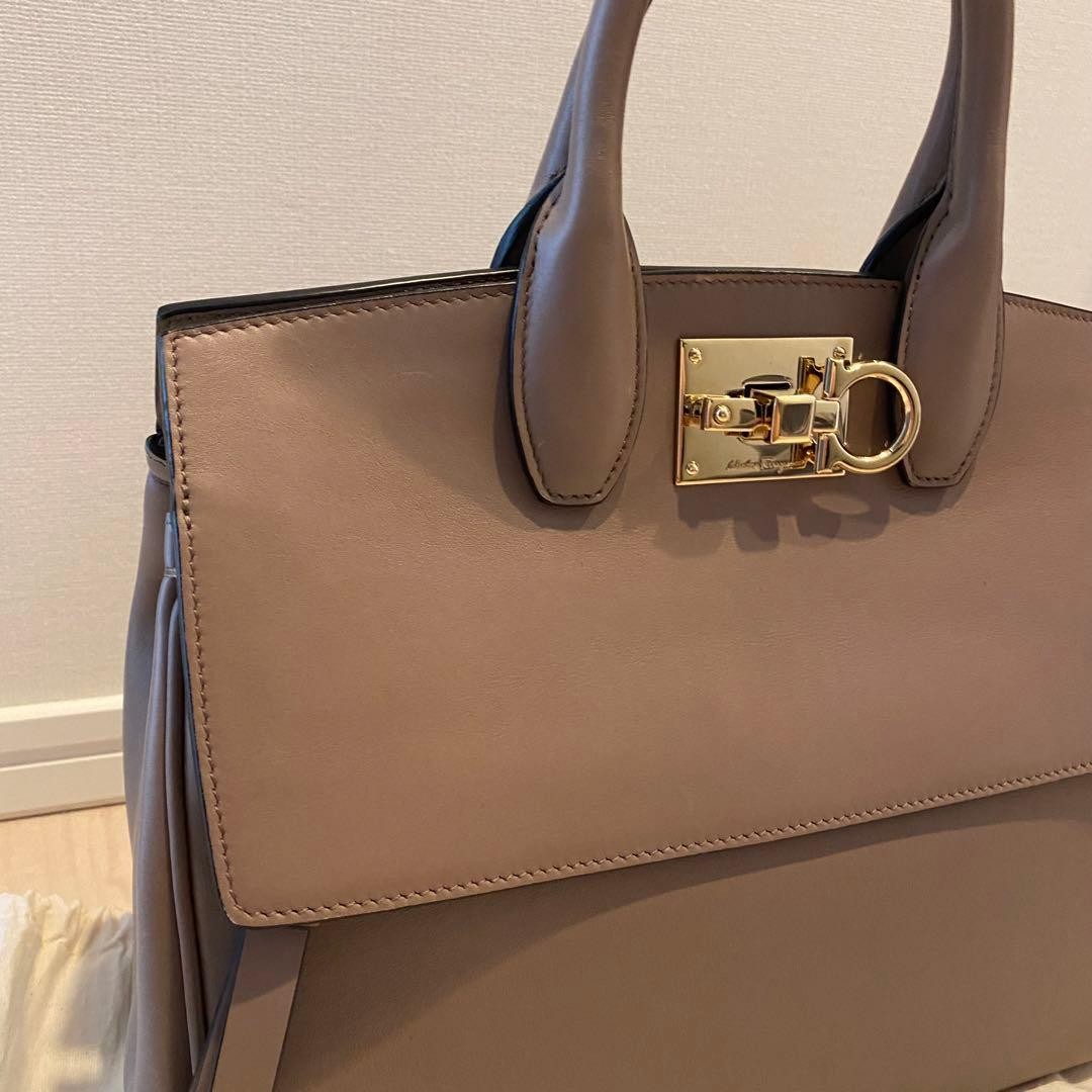 Salvatore Ferragamo Studio Gray Pouch #QYIA68