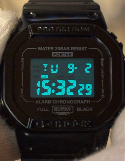 G-SHOCK x PORTER DW-5600VT Speed Black Ltd 1000 Reverse LCD #QY2DXX