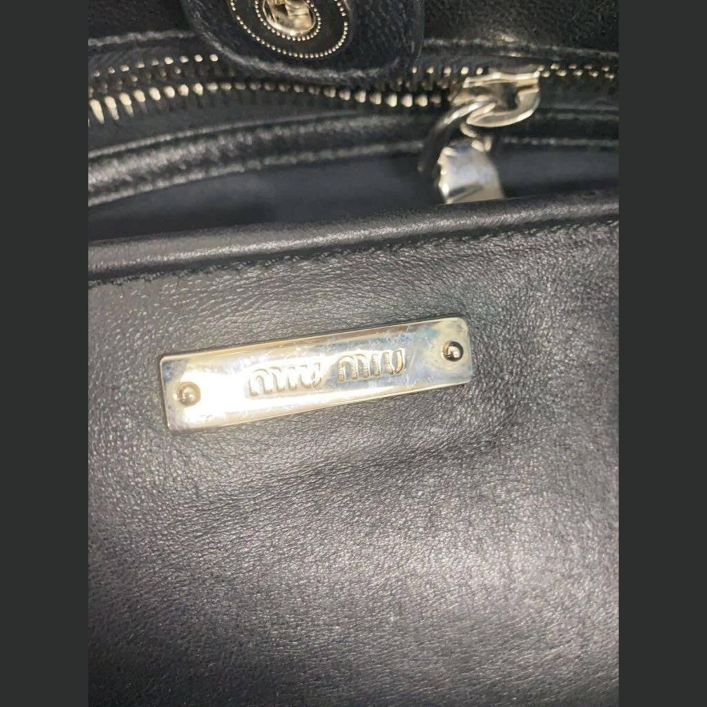 MIU MIU Matelass? handbag, black leather Women #QY1QWJ