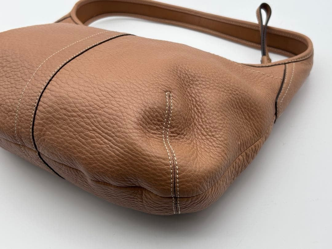 Y2KCOACH Leather One-Shoulder Bag, Beige #QY42WS