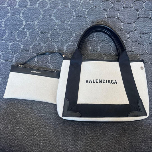 BALENCIAGA Canvas Tote Bag with Pouch #QY43UG