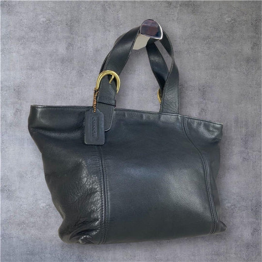 COACH Old Coach Leather Tote Bag, Black #QY387E