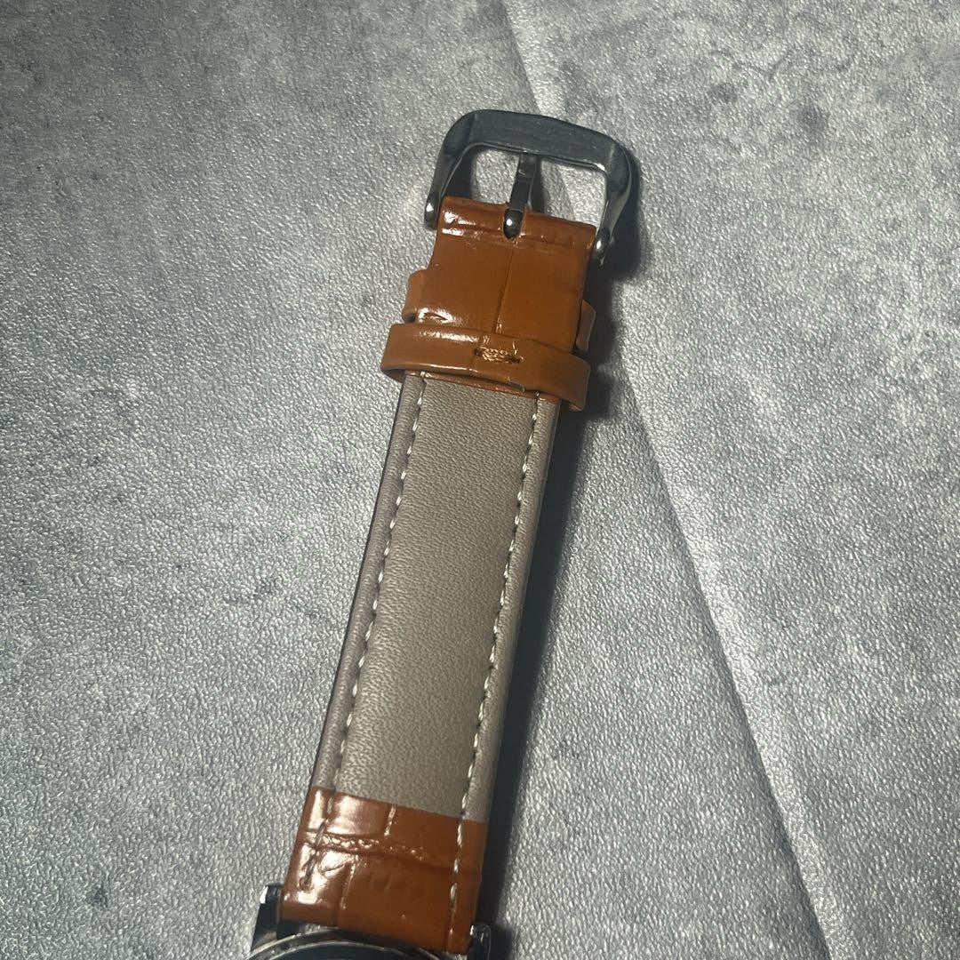Leather strap SAAD onyx dial Roman numeral watch Indian #PFJ2VL