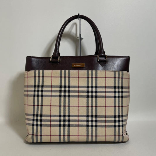 BURBERRY 2602-142 Burberry Handbag, Dark Brown, Nova Check Leather #QYK6DD