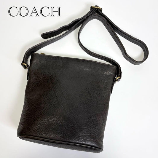 COACH Old Coach Shoulder Bag, Leather, Made in USA #QY6NFM