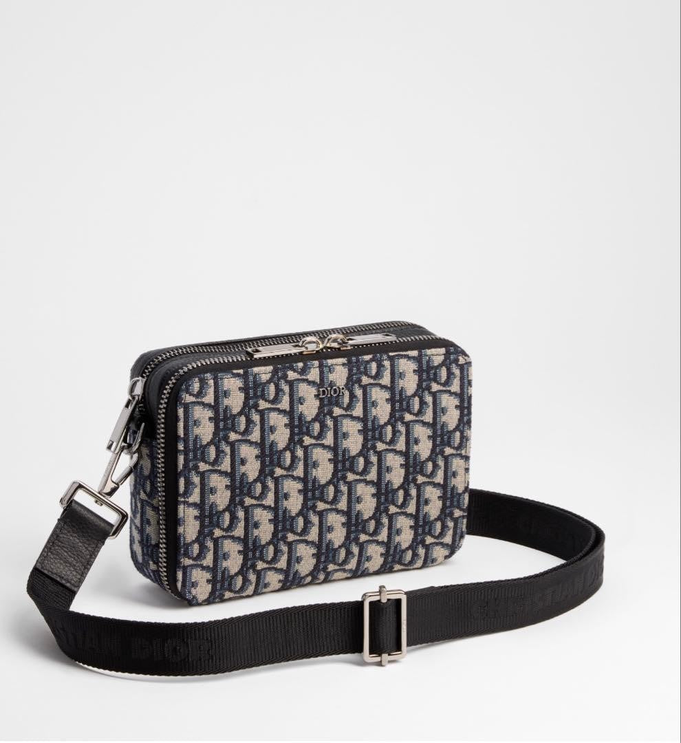 DIOR Oblique Jacquard Zip Pouch Black #QYJI9C