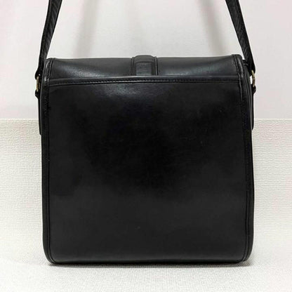 USA OLD Coach Leather Shoulder Bag with Hook Closure #QY7B1G