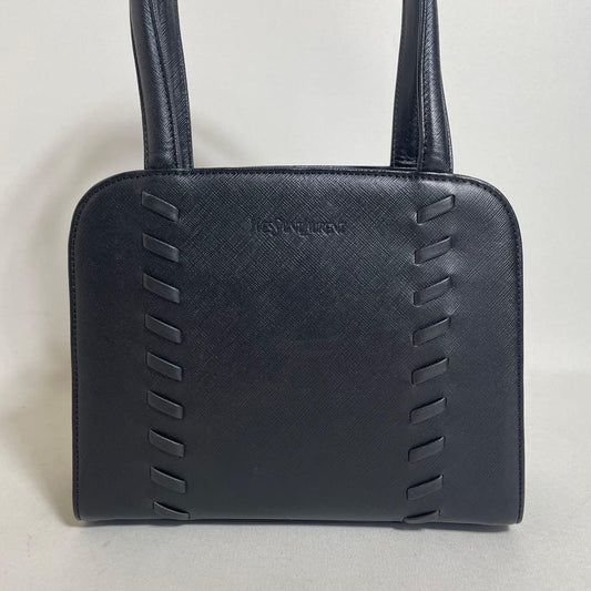 2604-187 Yves Saint Laurent Handbag, Leather, Black #QYF8DT