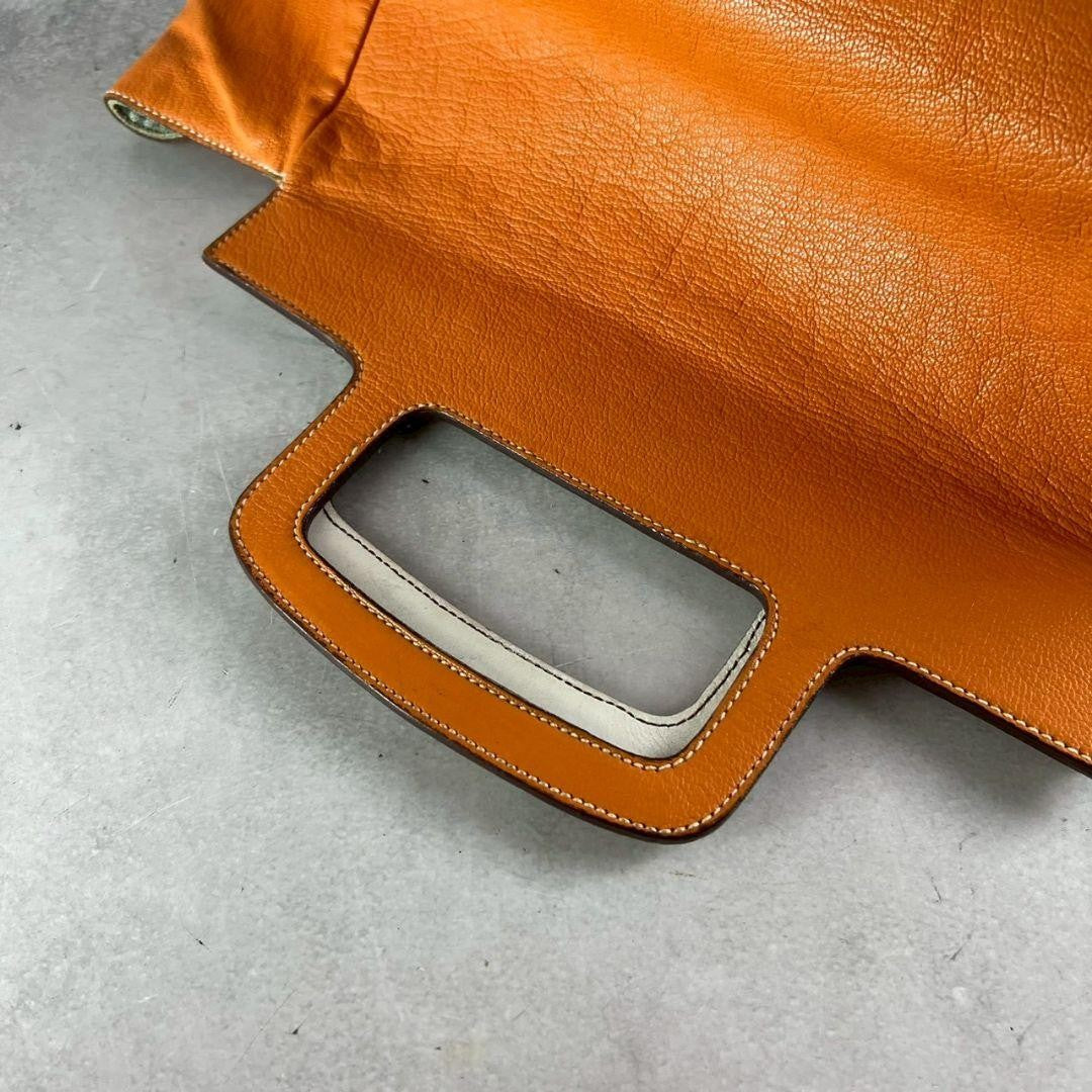 Y2K archive Miu Miu handbag, leather, orange #QYC0FM