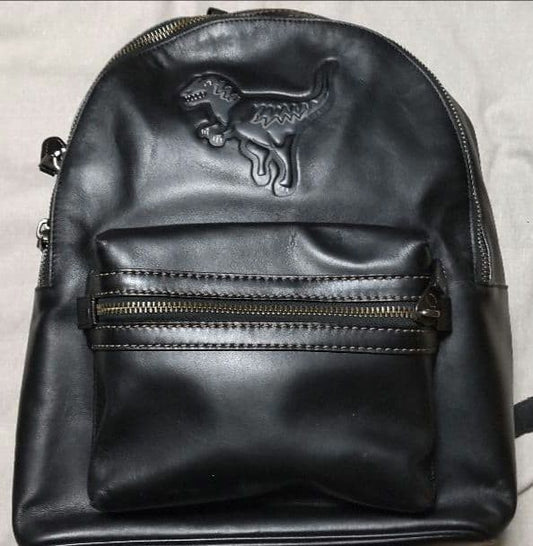 COACH Rexy Dinosaur Leather Backpack Black #QYKSOV