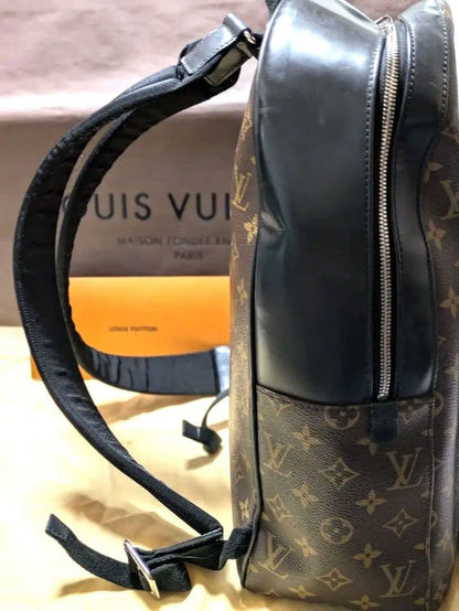 LOUIS VUITTON Josh Backpack Monogram Macassar Black Brown #QYJXR2