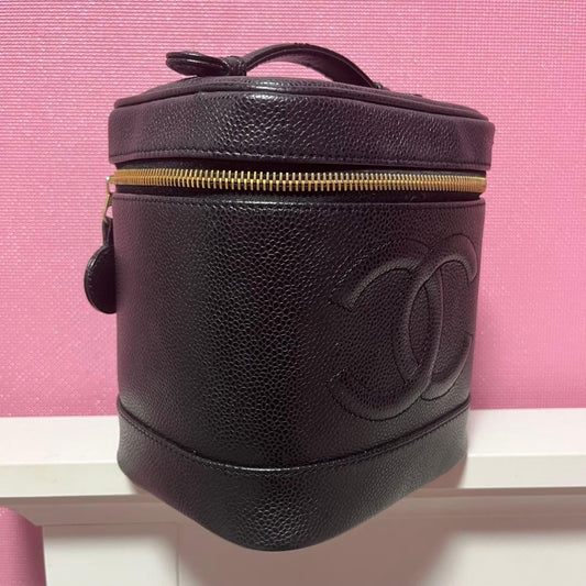 CHANEL Caviar Skin Vanity Bag, Black #QY00V2