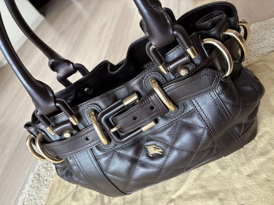Burberry handbag, quilted, dark brown #QY07ZD